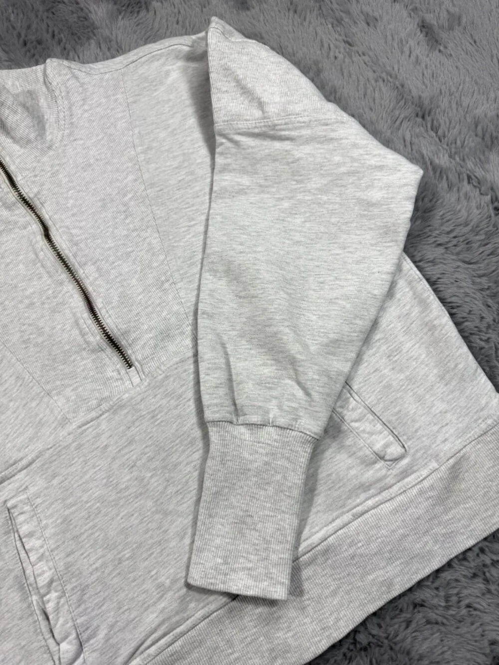 Free People Movement Sweatshirt Women's M Gray Cotton Performance Zip Workout